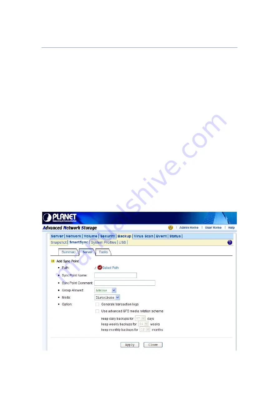 Planet NAS-7450 User Manual Download Page 74