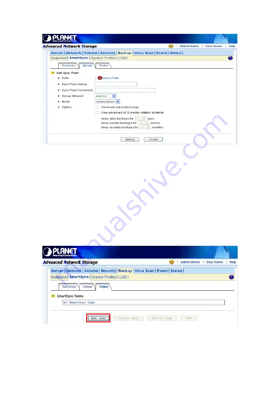 Planet NAS-7450 User Manual Download Page 76