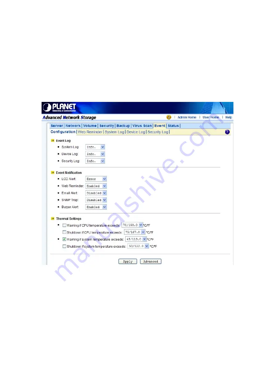 Planet NAS-7450 User Manual Download Page 82