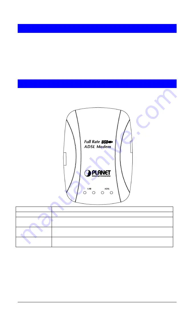 Planet USB ADSL Modem ADU-2120 User Manual Download Page 6