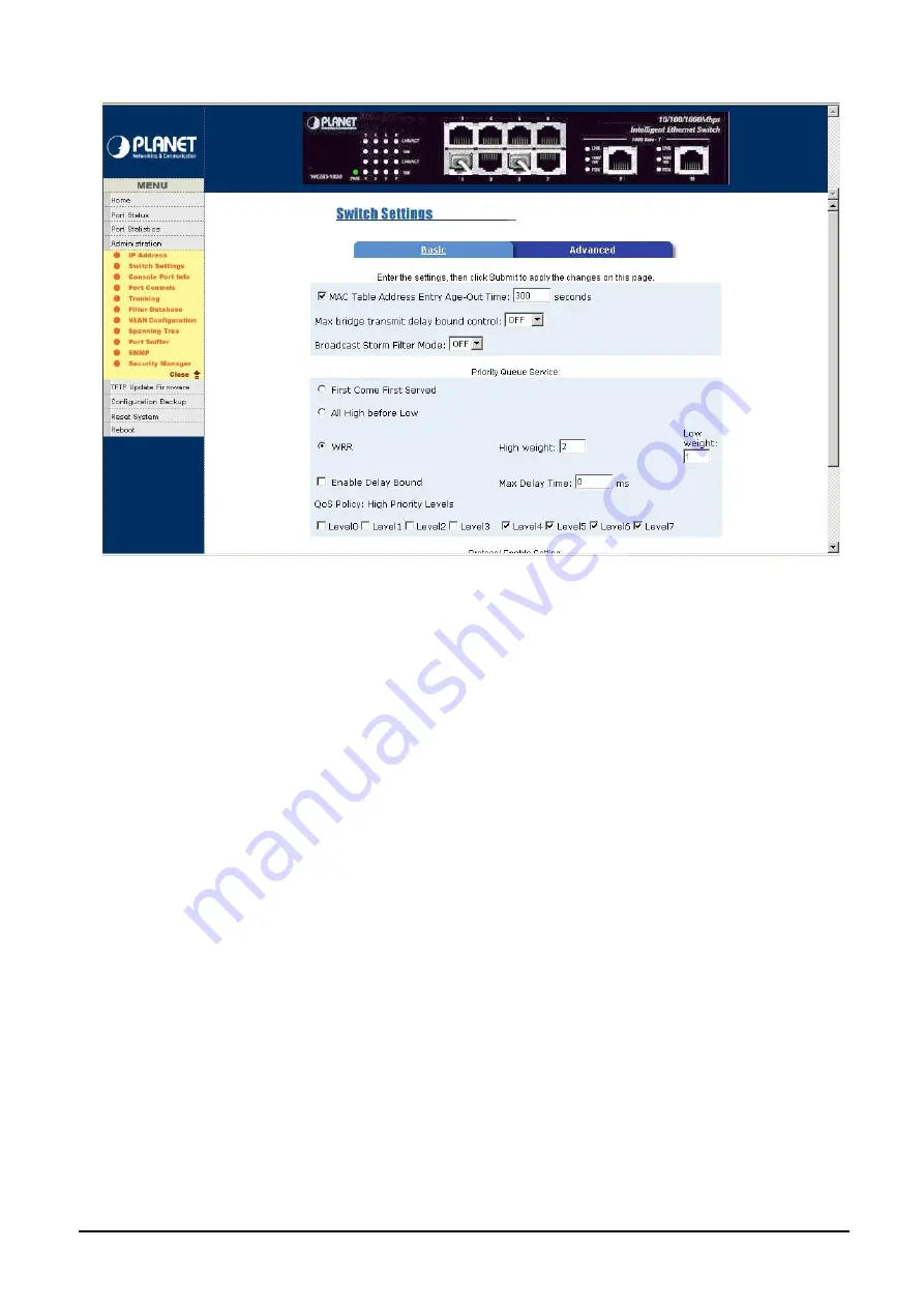 Planet WGSD-1020 User Manual Download Page 58