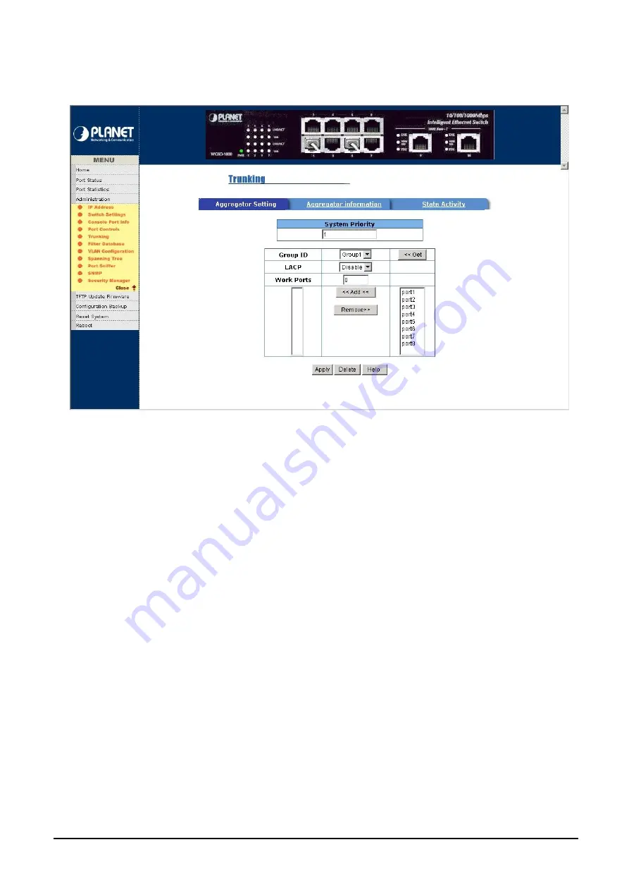 Planet WGSD-1020 User Manual Download Page 62