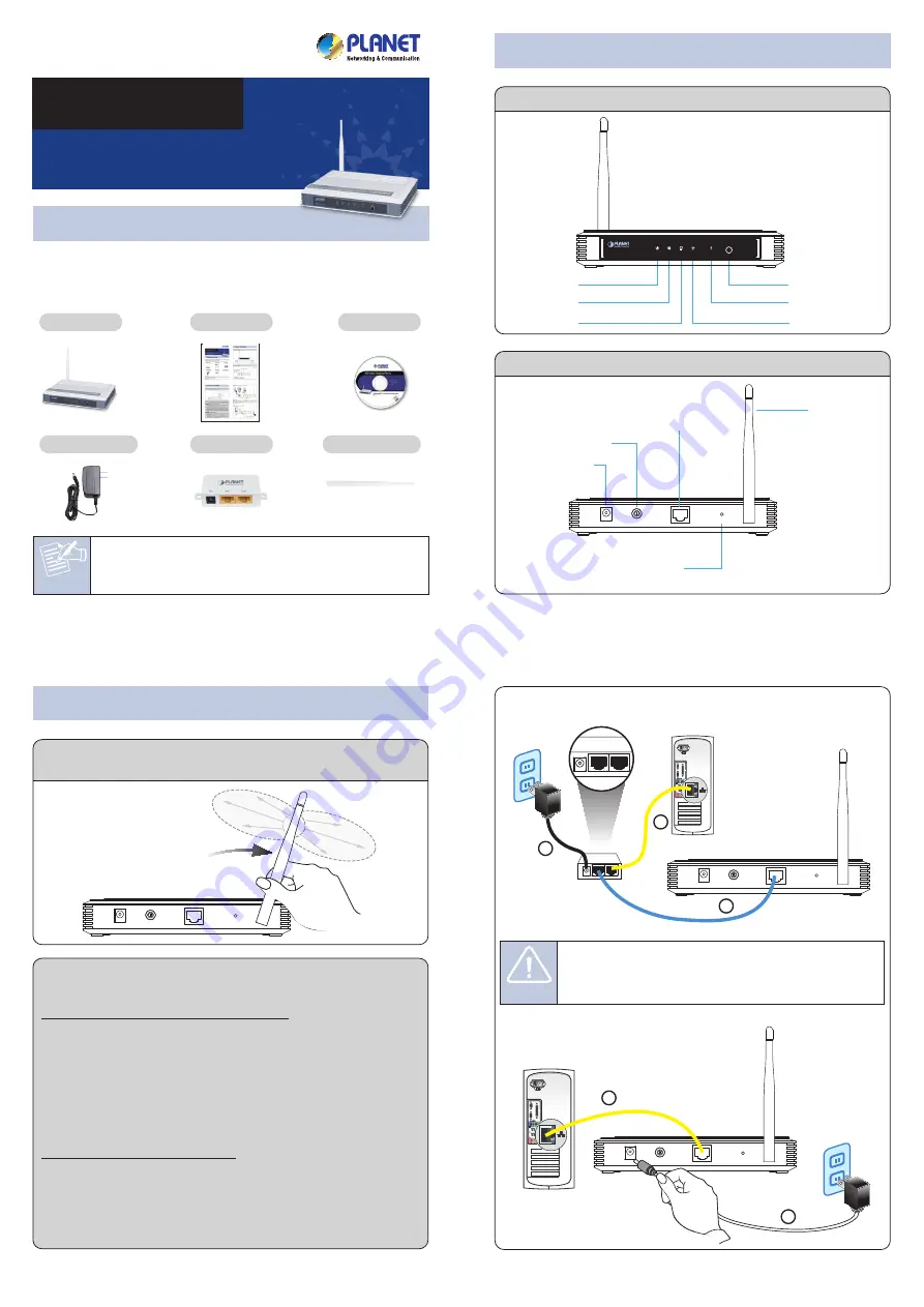 Planet WNAP-1110 Quick Installation Quide Download Page 1