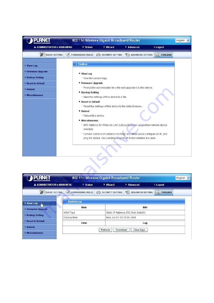 Planet WNRT-632 User Manual Download Page 62