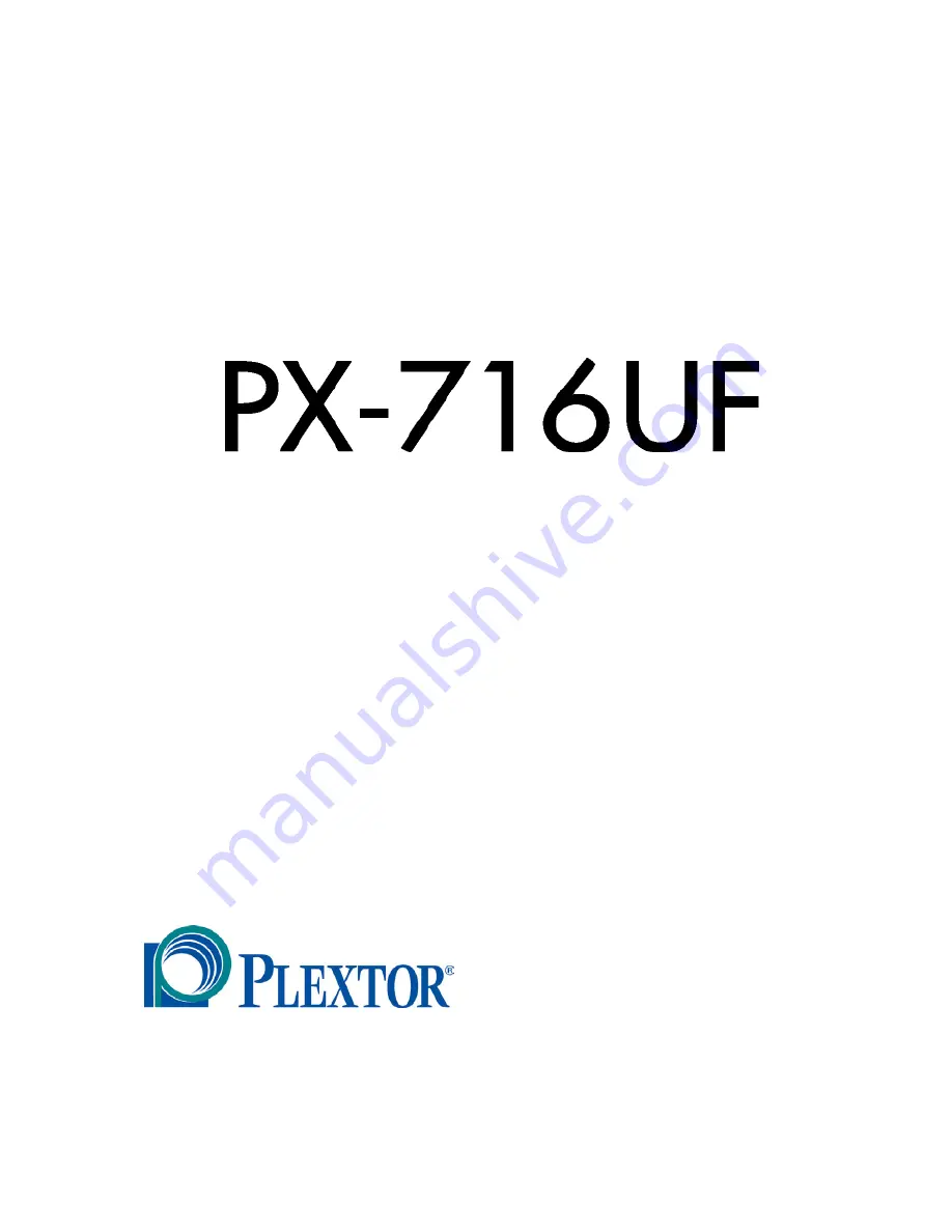 Plextor PX-716UF Скачать руководство пользователя страница 1