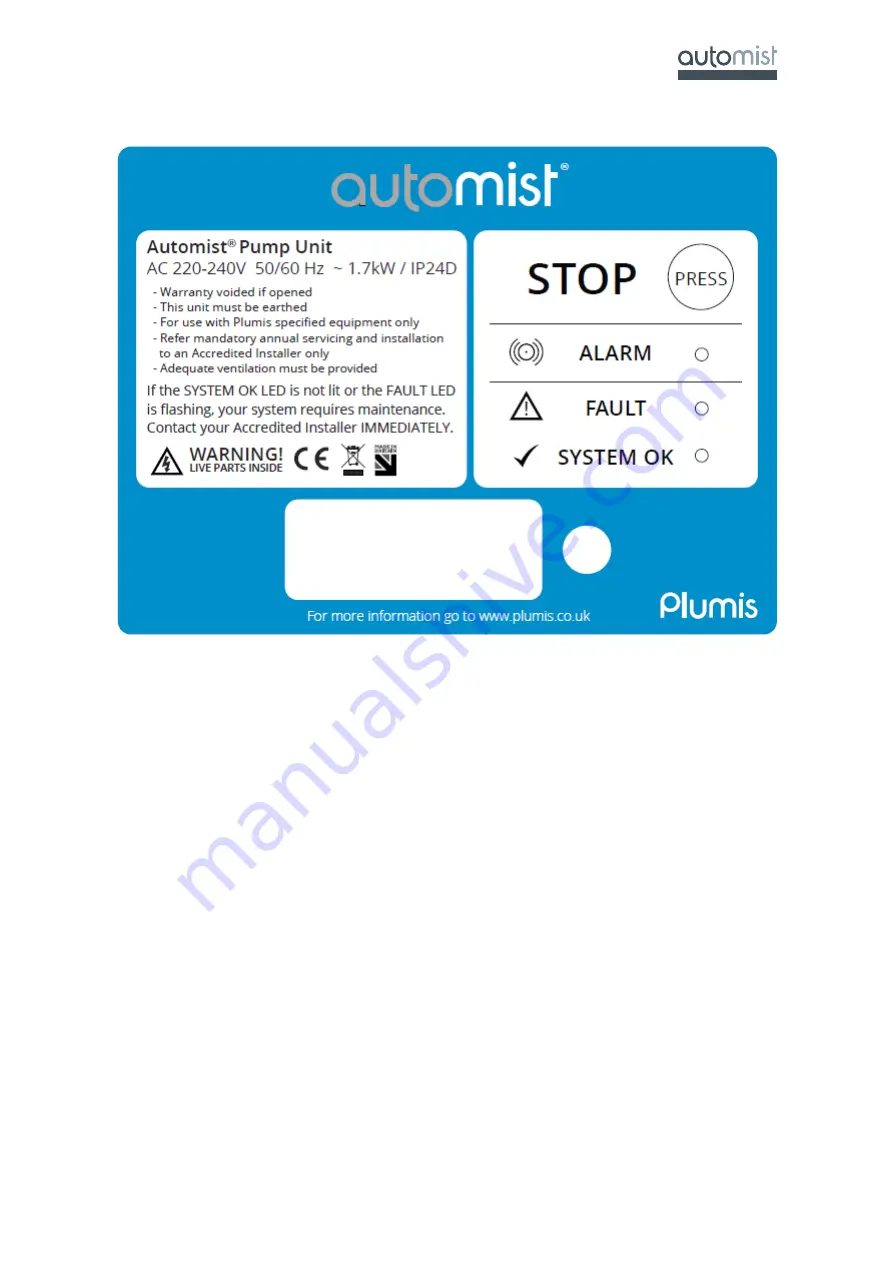 Plumis Automist Smartscan Handbook Download Page 44