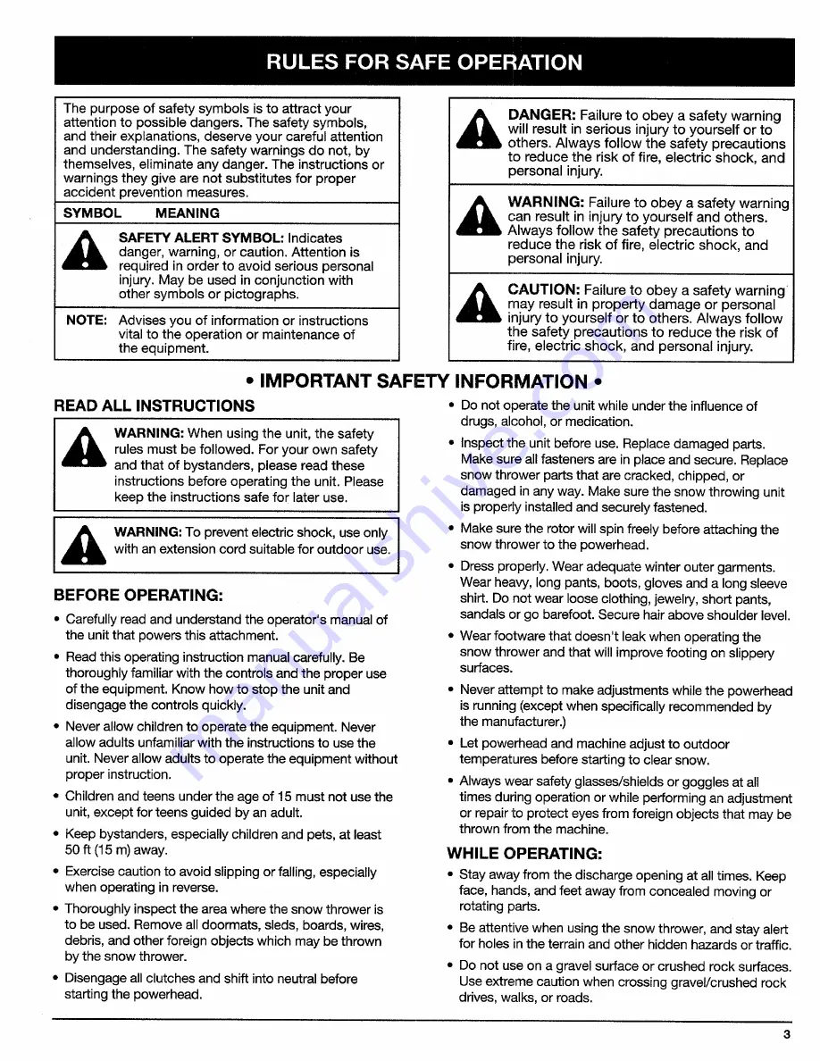 Plus ST720r Operator'S Manual Download Page 3