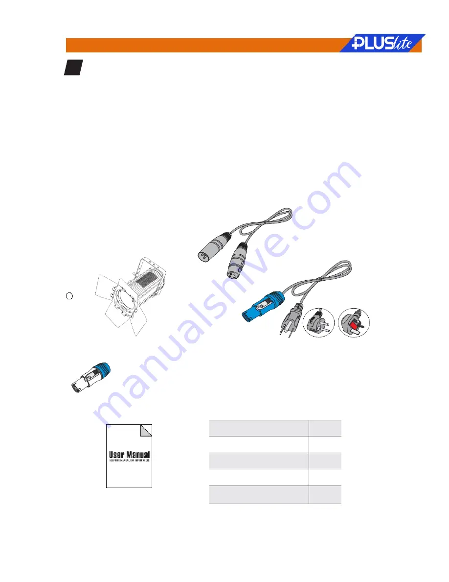 PLUSLITE FRESNEL PL200 User Instructions Download Page 3