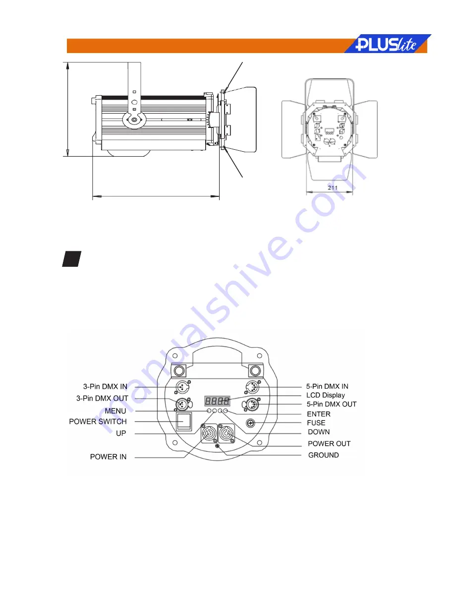 PLUSLITE FRESNEL PL200 Скачать руководство пользователя страница 5