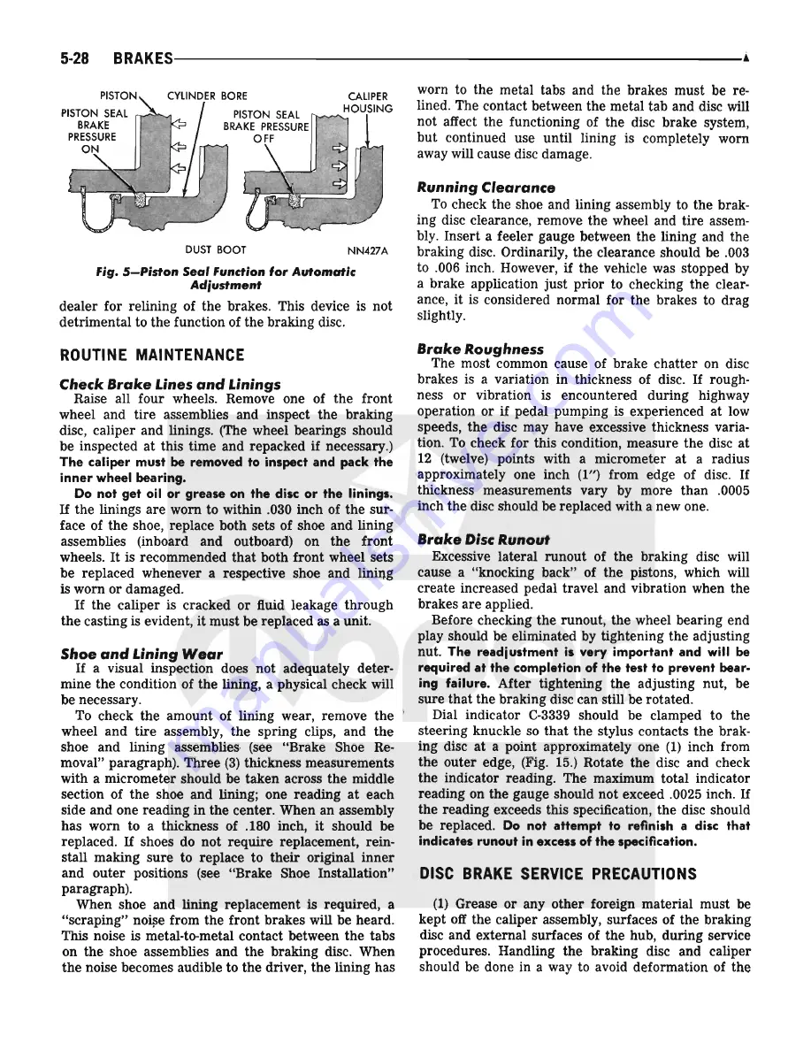 Plymouth Barracuda 1969 Service Manual Download Page 151