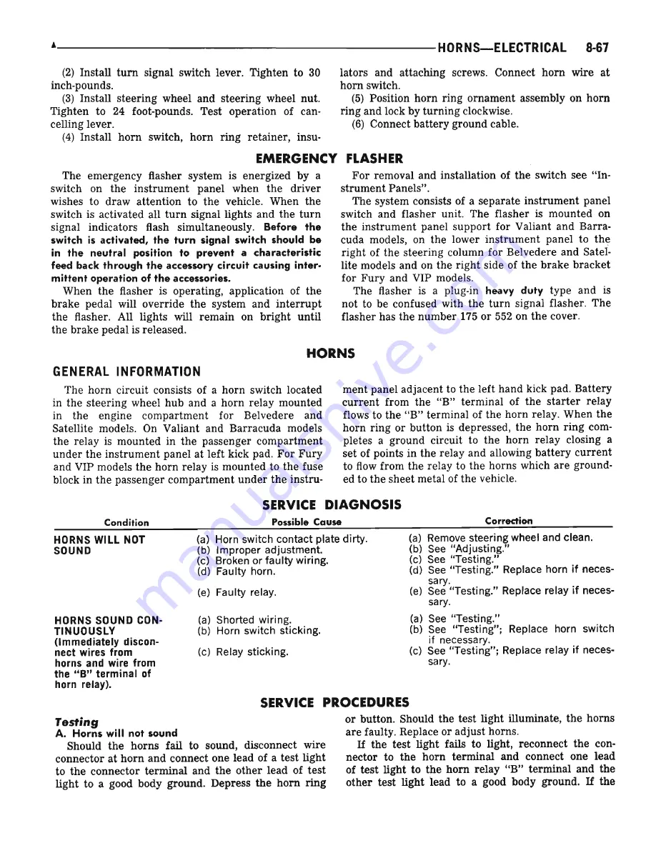 Plymouth Barracuda 1969 Service Manual Download Page 283