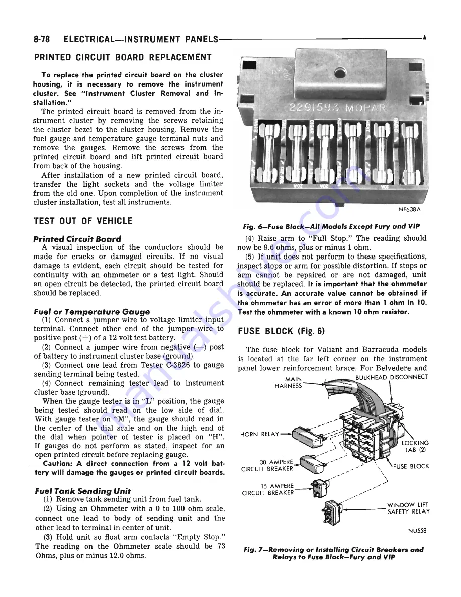 Plymouth Barracuda 1969 Service Manual Download Page 294