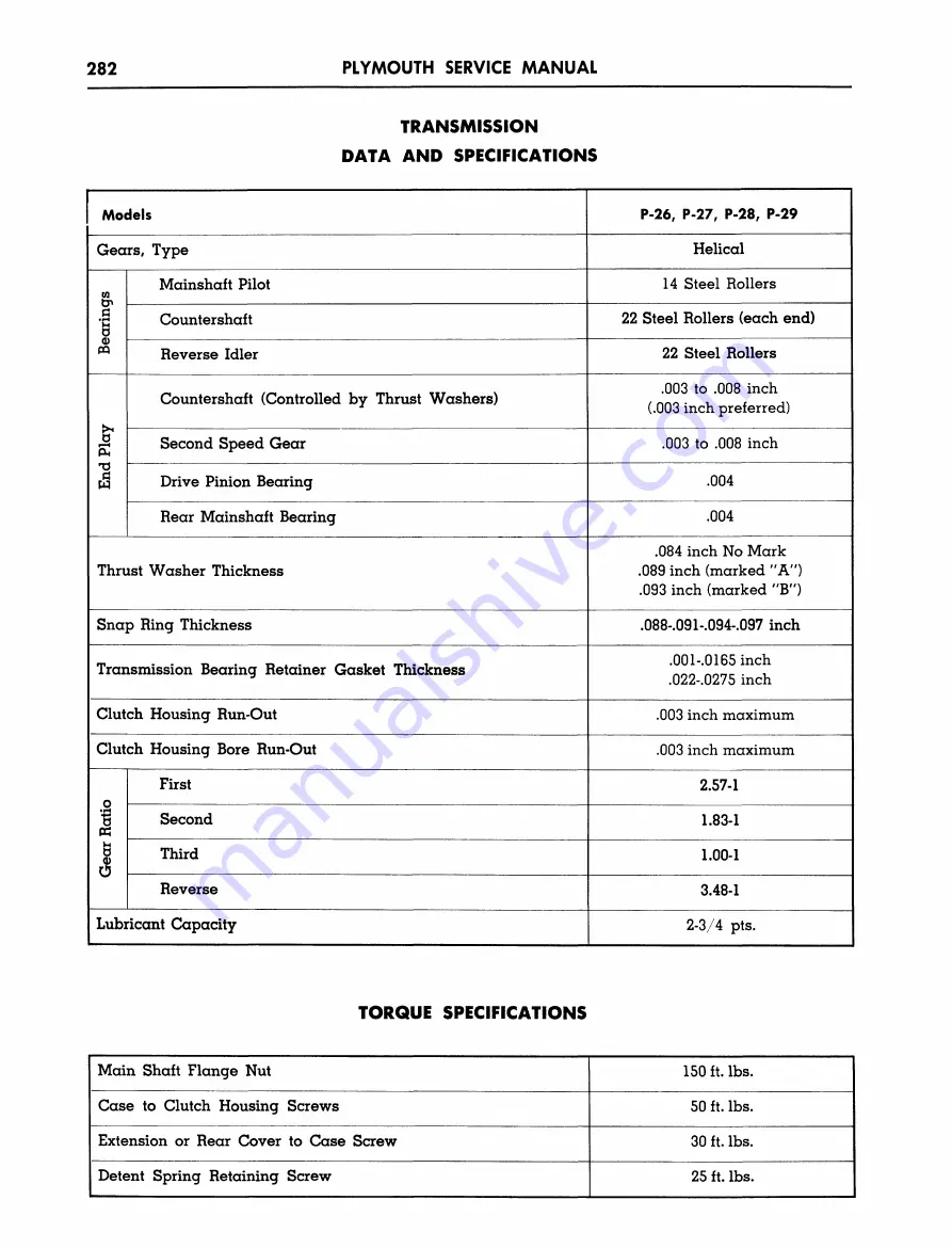 Plymouth Belvedere 1955 Service Manual Download Page 283