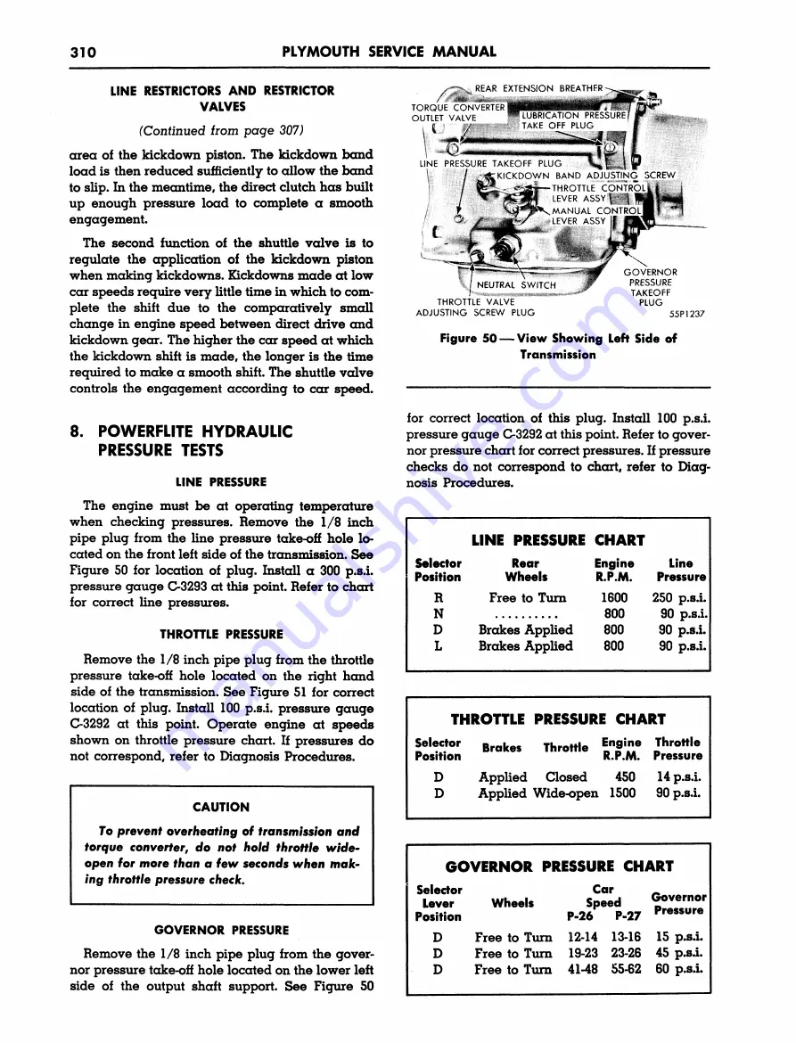 Plymouth Belvedere 1955 Service Manual Download Page 311