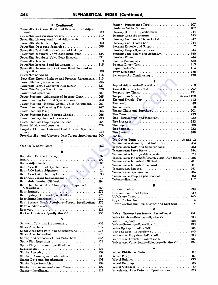 Plymouth Belvedere 1955 Service Manual Download Page 445