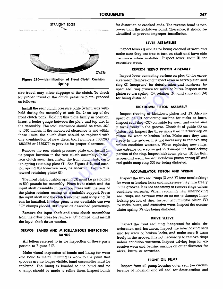 Plymouth Belvedere 1957 Service Manual Download Page 249