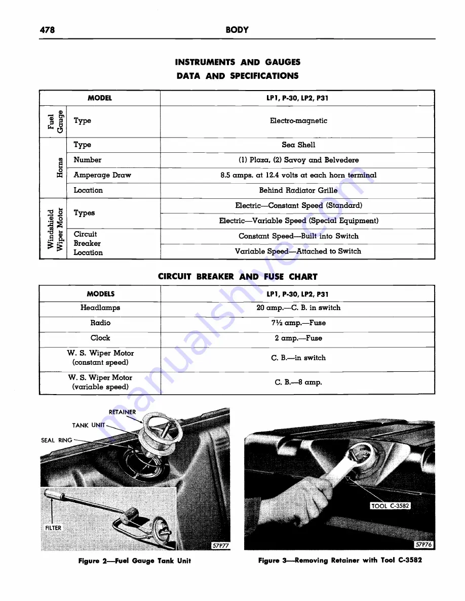 Plymouth Belvedere 1957 Service Manual Download Page 480