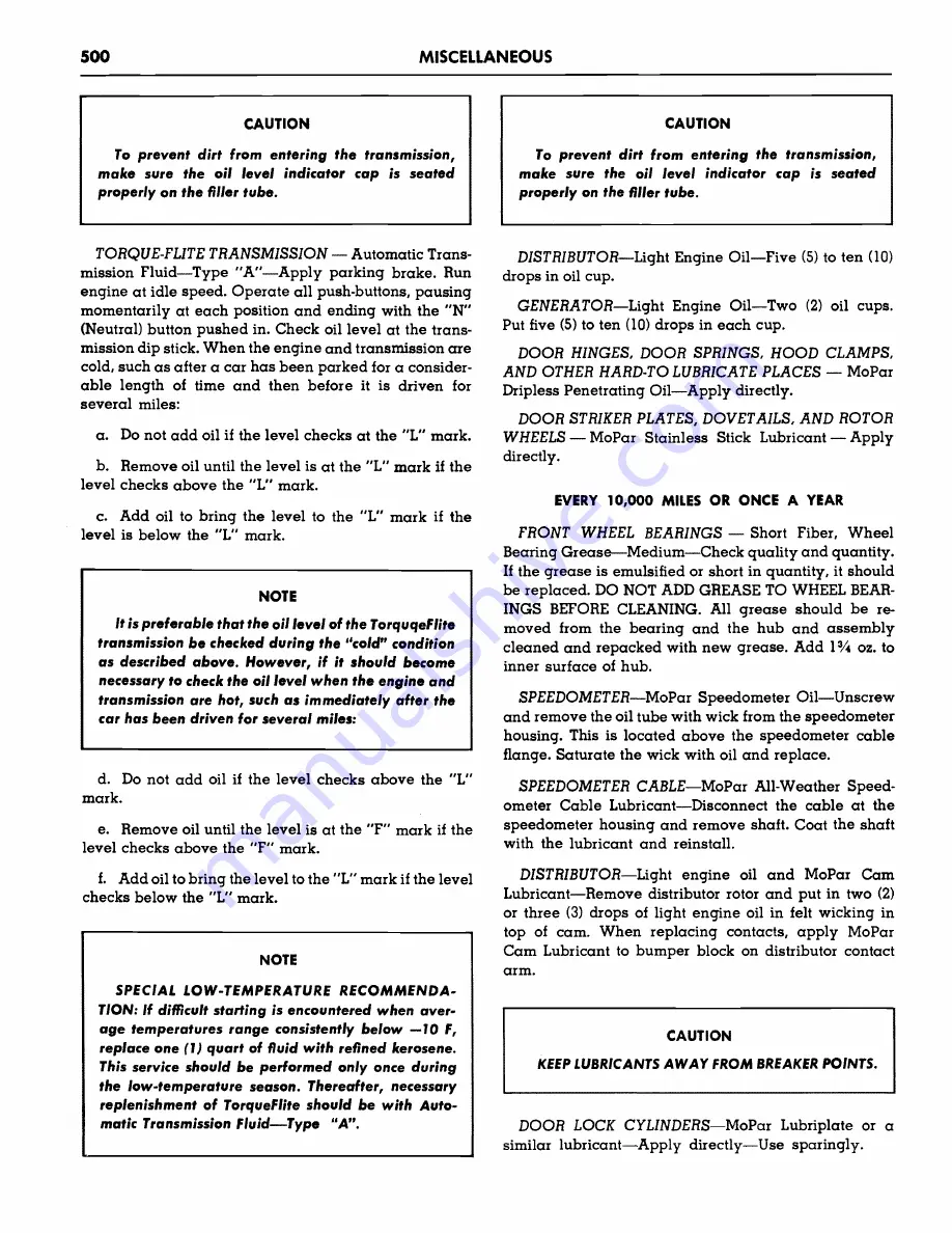 Plymouth Belvedere 1957 Service Manual Download Page 502