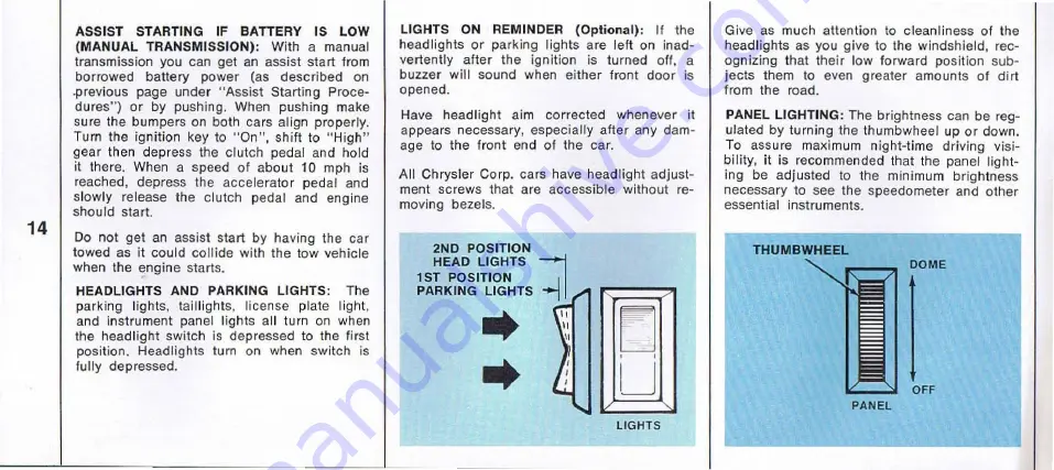 Plymouth Fury 1369 Operator'S Manual Download Page 15