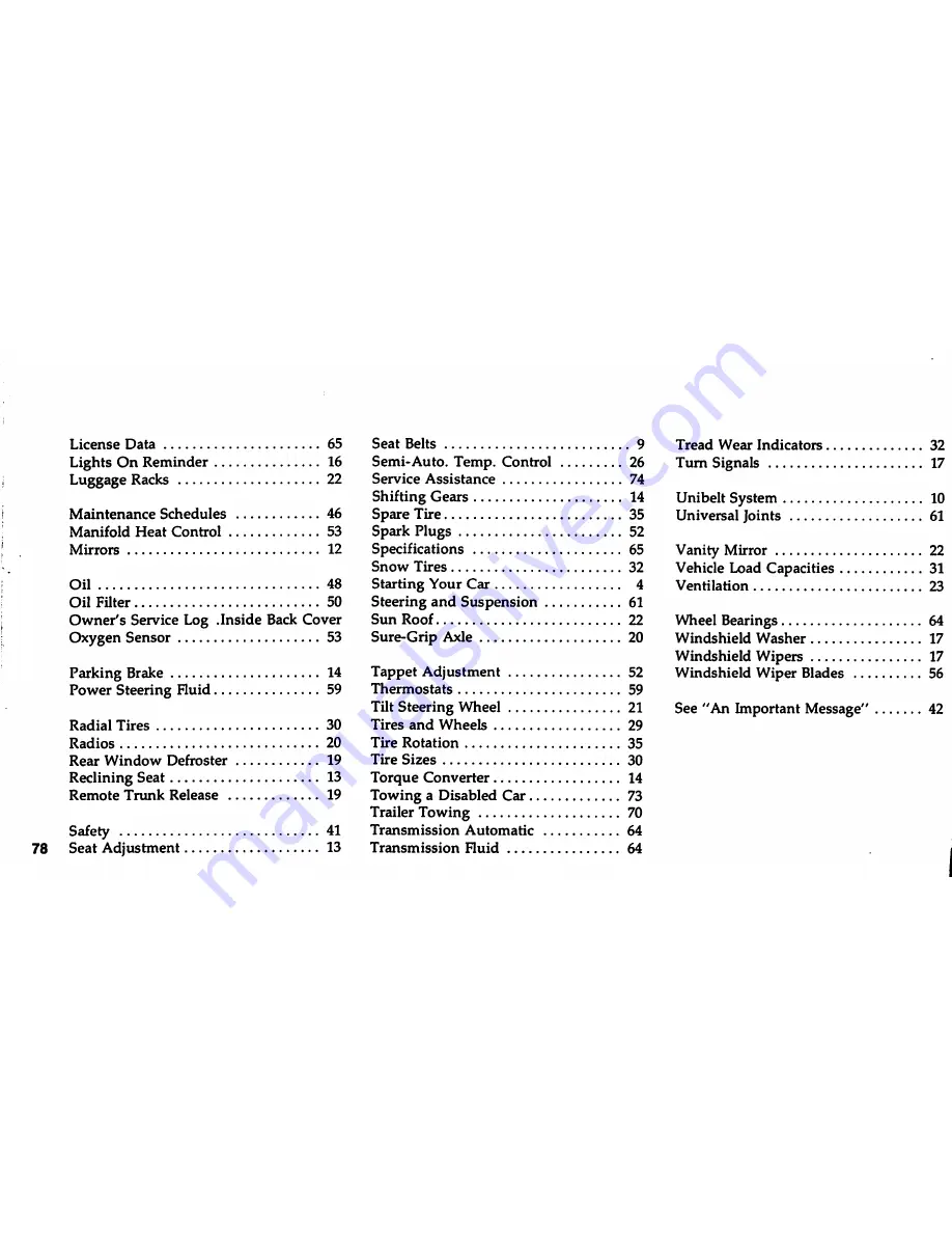 Plymouth Gran Fury 1980 Operating Instructions And Product Information Download Page 80