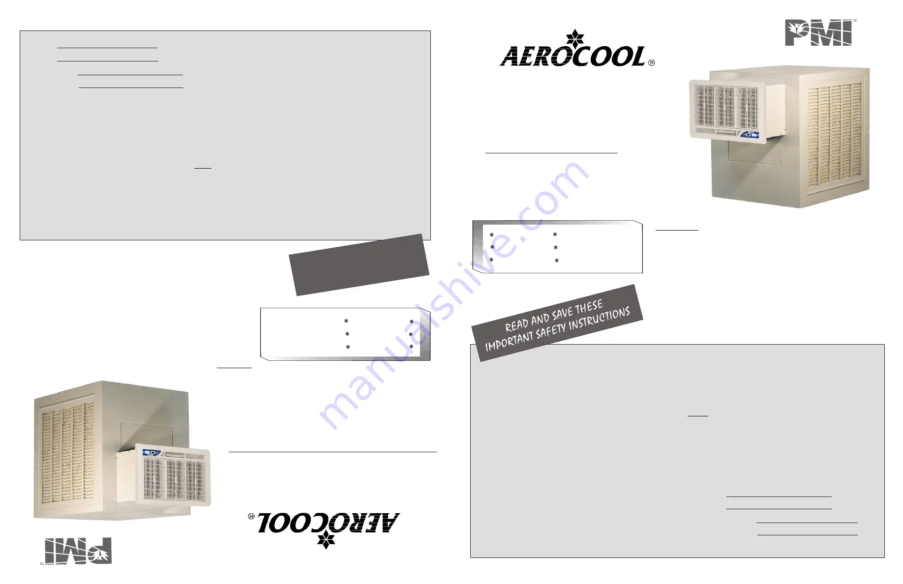 PMI Aerocool BW5502 Owner'S Manual Download Page 1