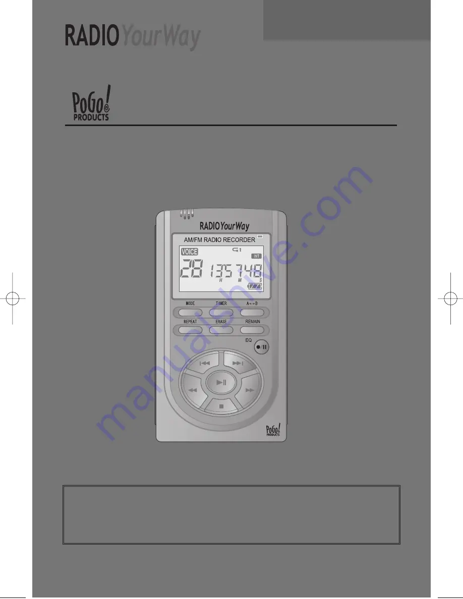 Pogo Radio YourWay PRY900M2 User Manual Download Page 1