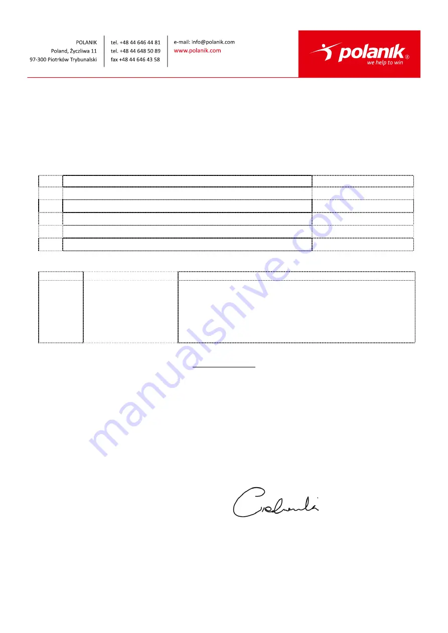 Polanik PP-174/7 Technical Specification And Instruction Manual Download Page 7