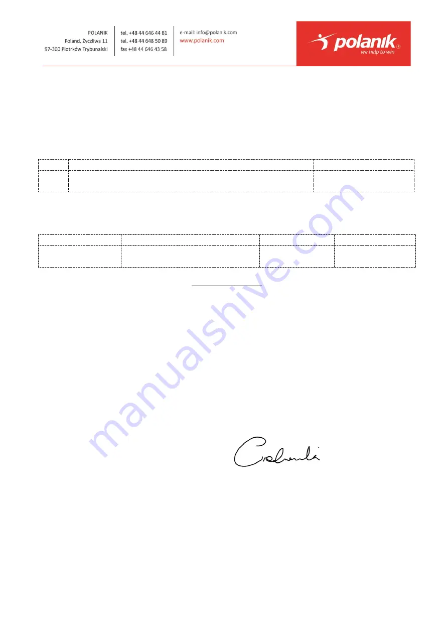 Polanik W-536-S Technical Specification Instruction Manual Download Page 7