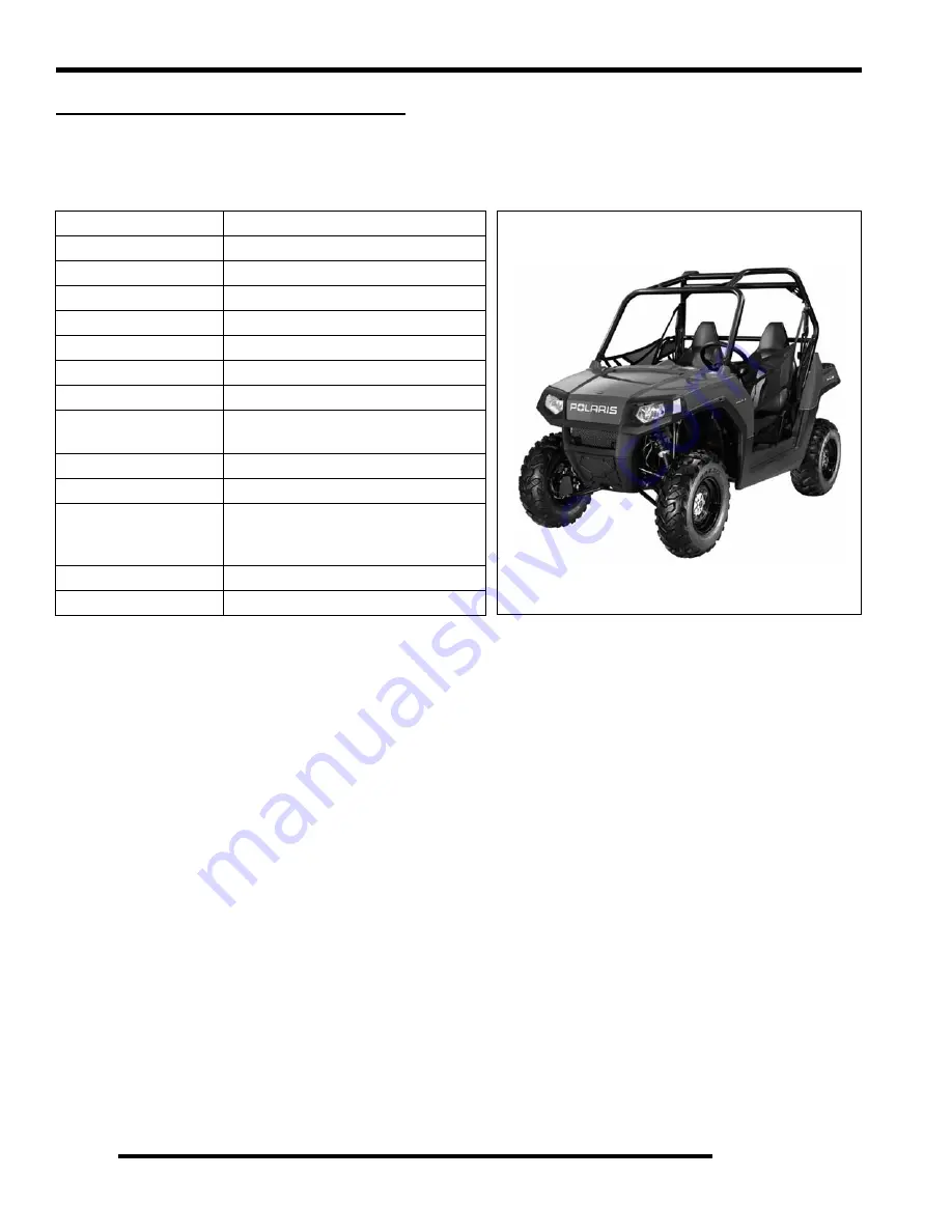 Polaris 2010 Ranger RZR 800 EFI Manual Download Page 4