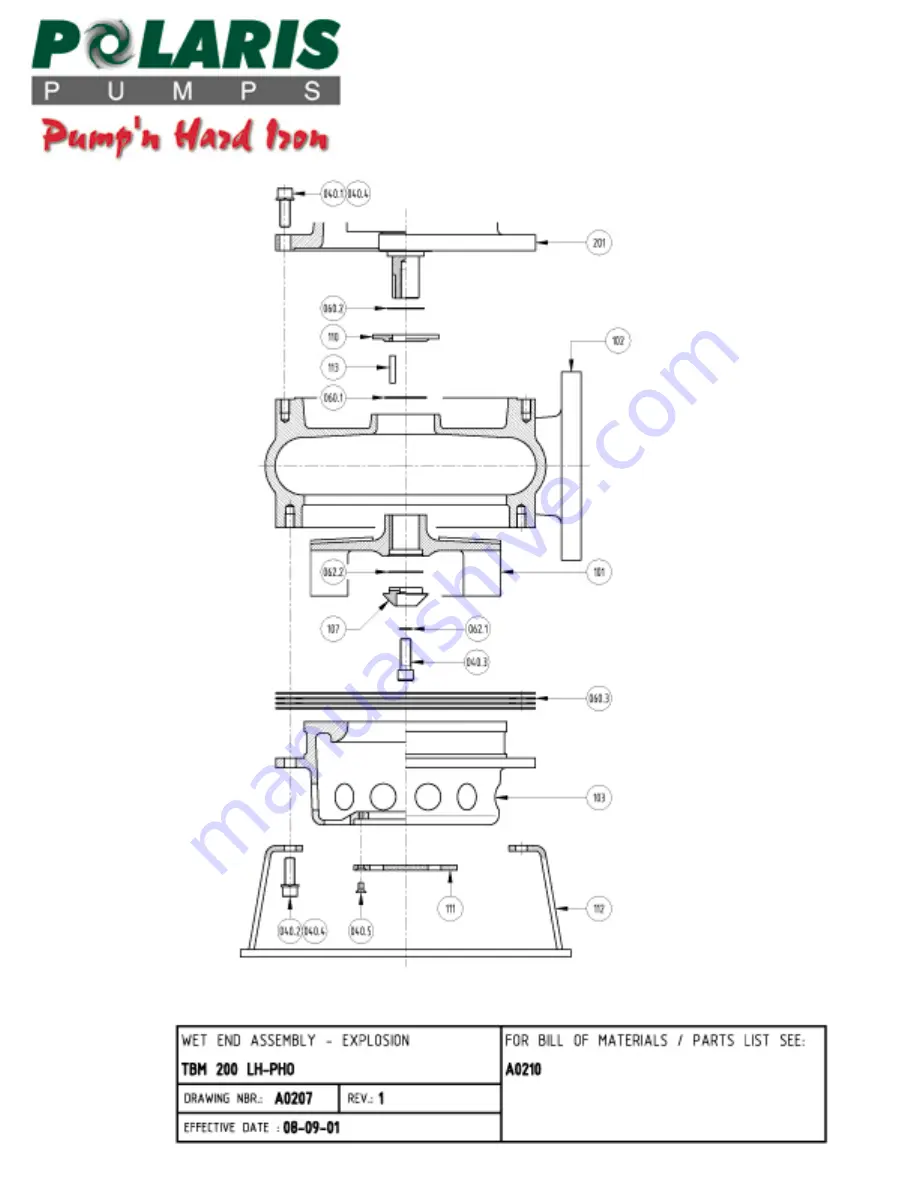 Polaris TBM 200 LH Series Installation And Maintenance Manual Download Page 21