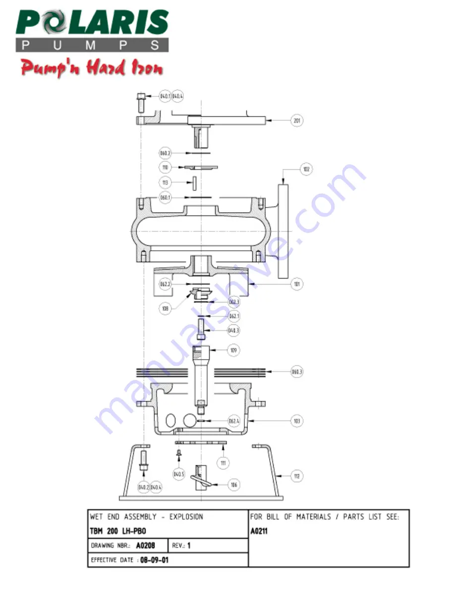 Polaris TBM 200 LH Series Installation And Maintenance Manual Download Page 24