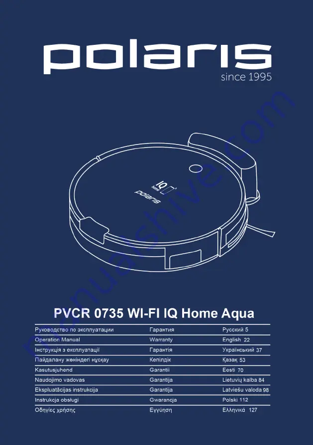 Polaris WI-FI IQ Home Aqua PVCR 0735 Operation Manual Download Page 1