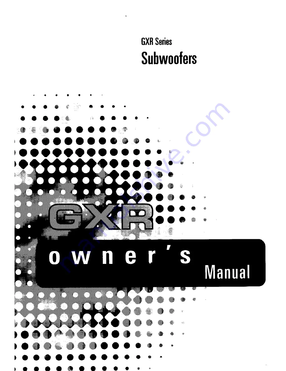 Polk Audio 107GXR10 Owner'S Manual Download Page 1