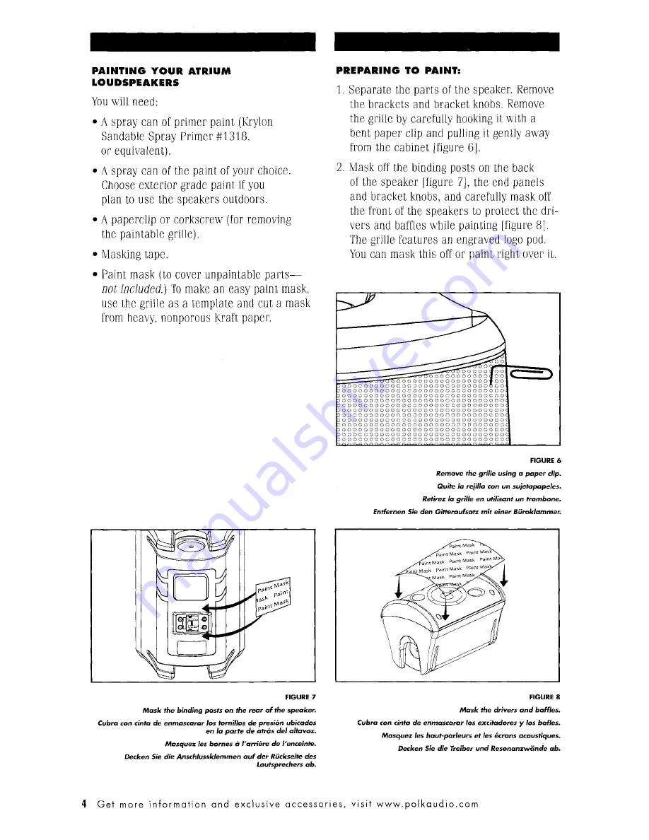 Polk Audio Atrium 65SDI Owner'S Manual Download Page 4