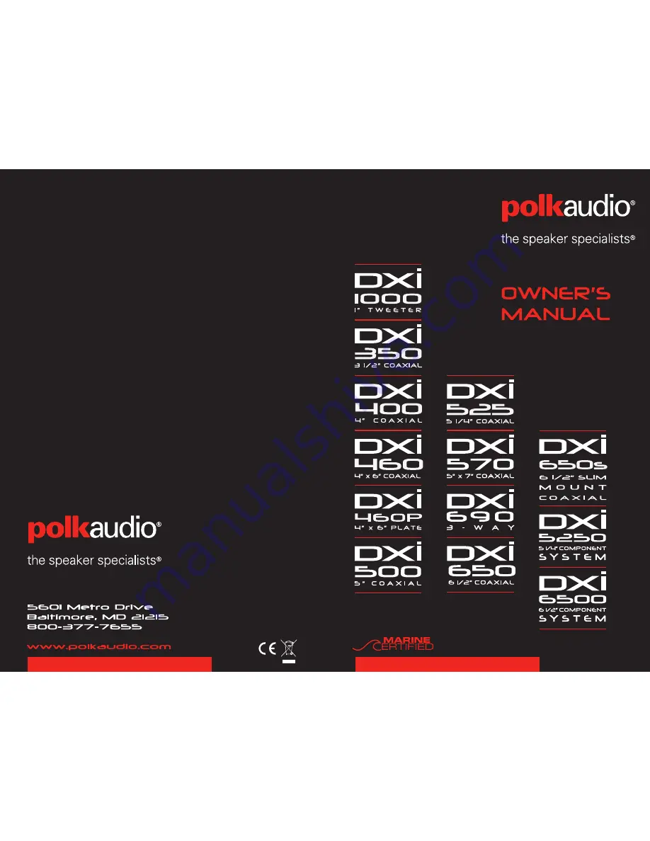 Polk Audio DXi1001 Скачать руководство пользователя страница 1