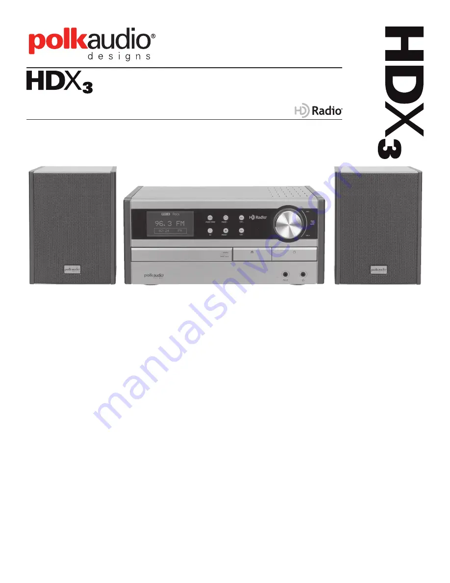 Polk Audio HDX3 User Manual Download Page 1