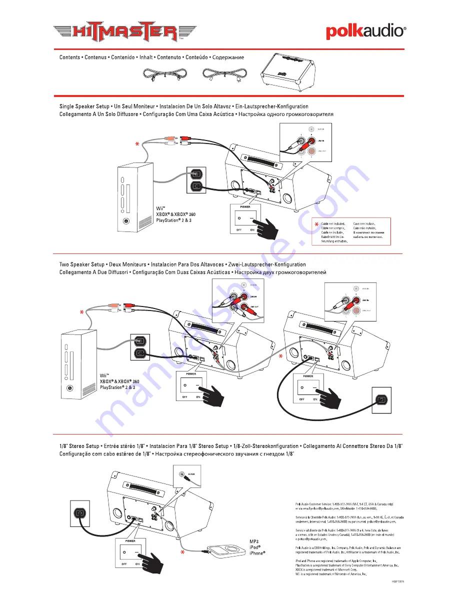 Polk Audio Hitmaster User Manual Download Page 1