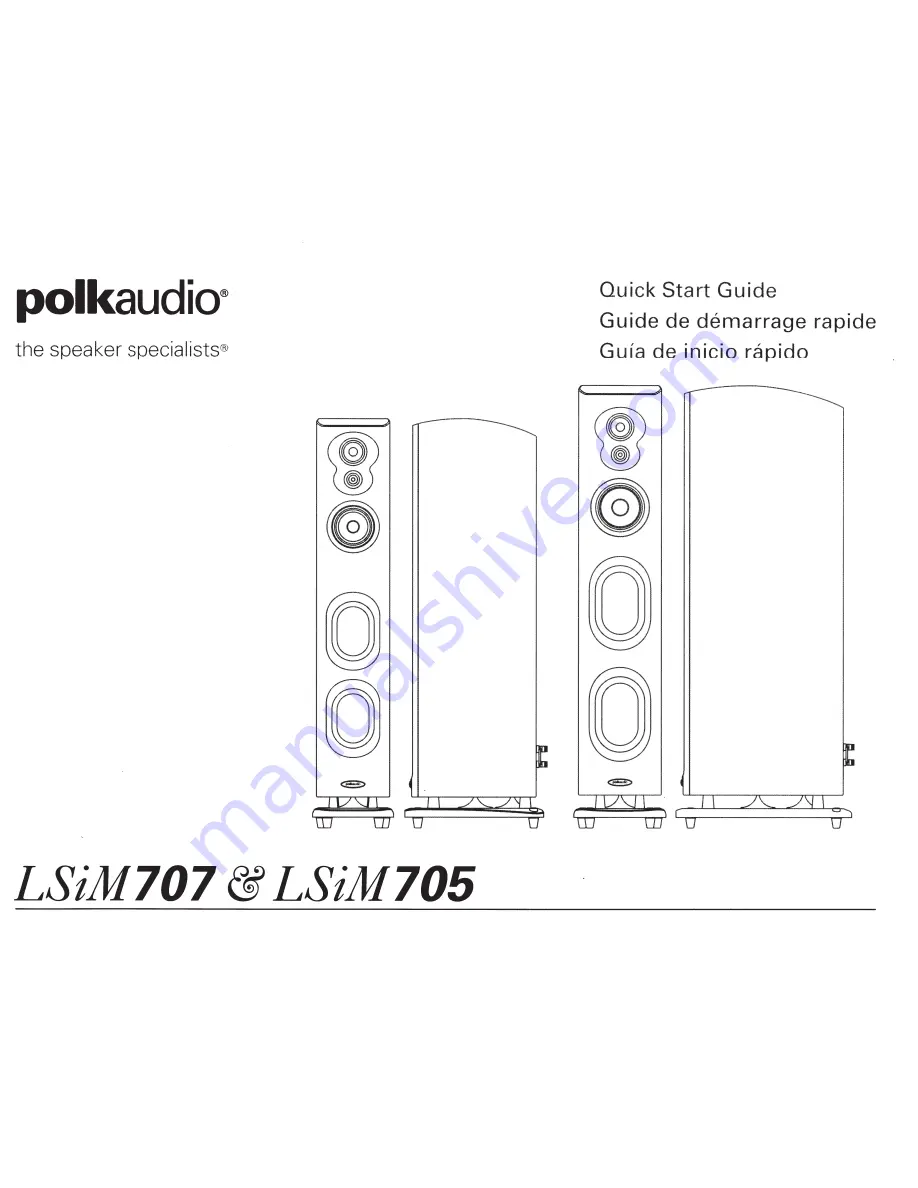 Polk Audio LSiM705 Quick Start Manual Download Page 1