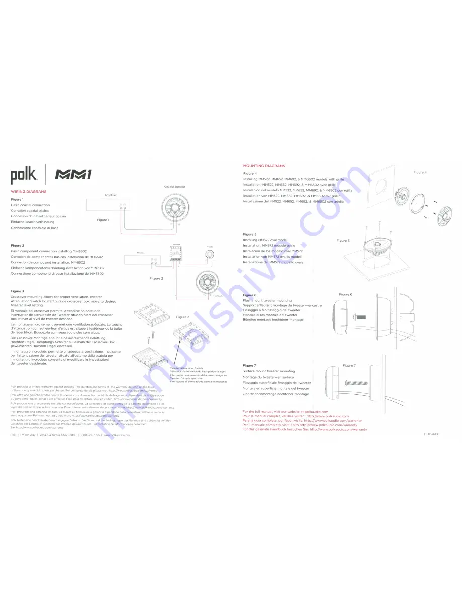 Polk Audio MM522 Wiring Diagrams Download Page 1