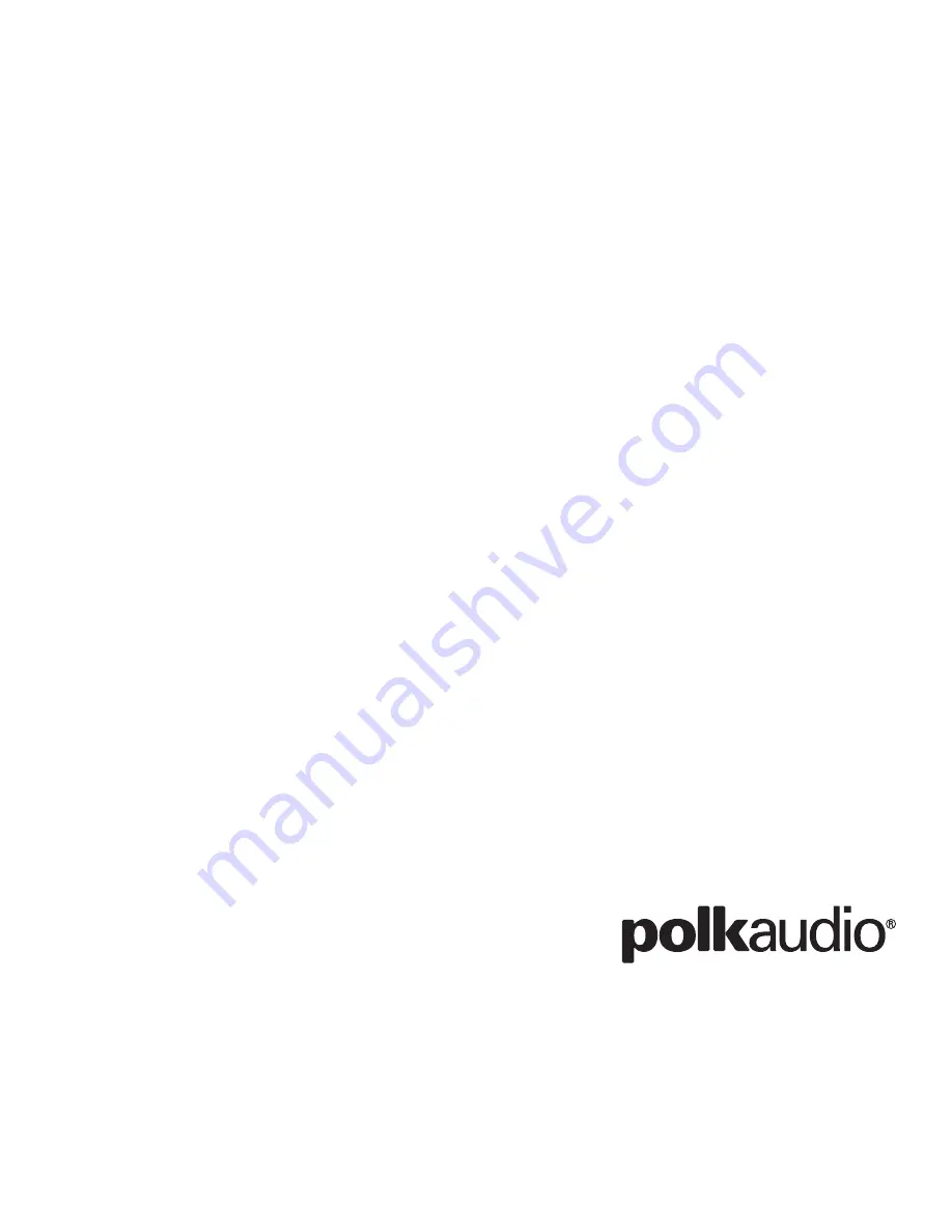 Polk Audio PSW111 Owner'S Manual Download Page 1