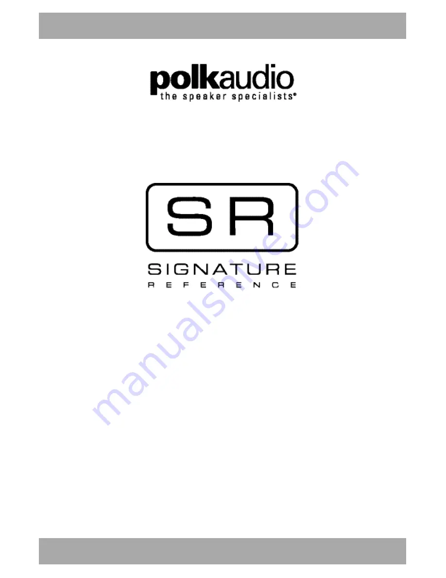 Polk Audio SR6500 Owner'S Manual Download Page 1