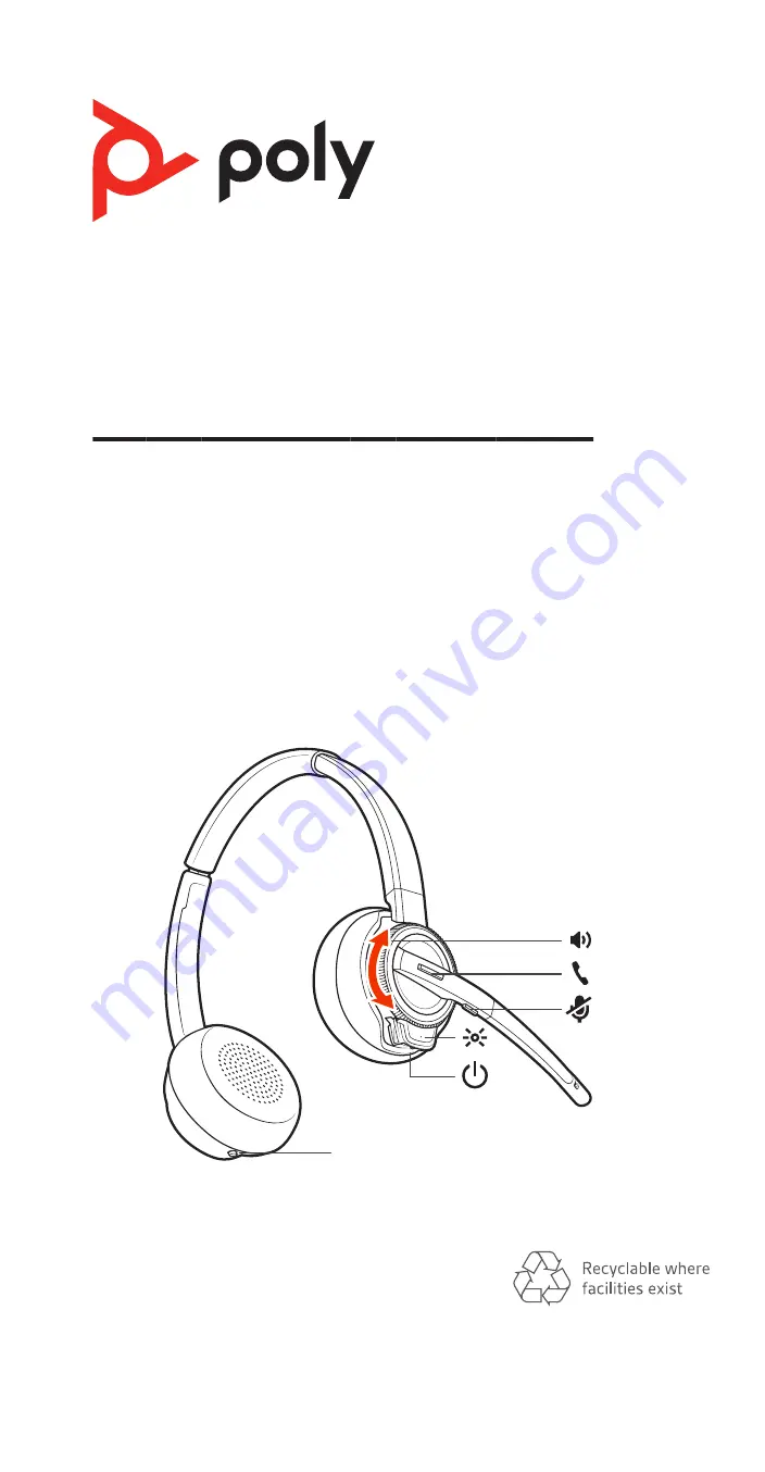 Poly Savi 8210 Office Скачать руководство пользователя страница 1