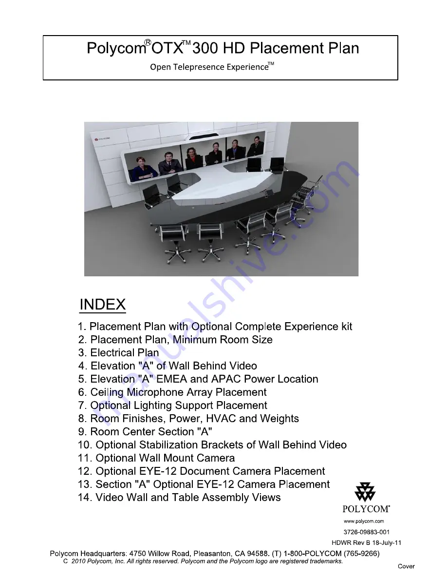 Polycom OTX 300 HD Placement Instructions Download Page 1