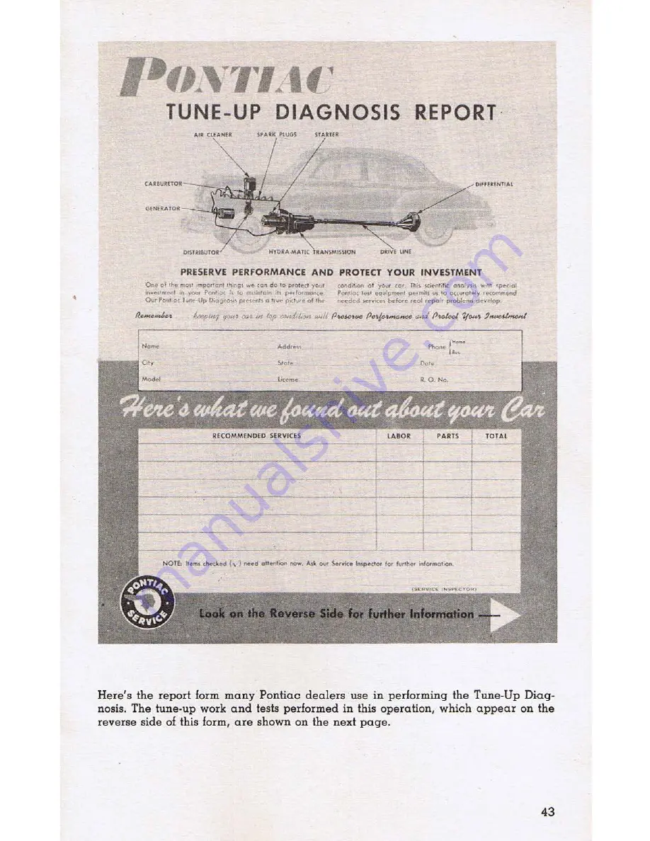 Pontiac 1952 Chieftain Owners Service Manual Download Page 46