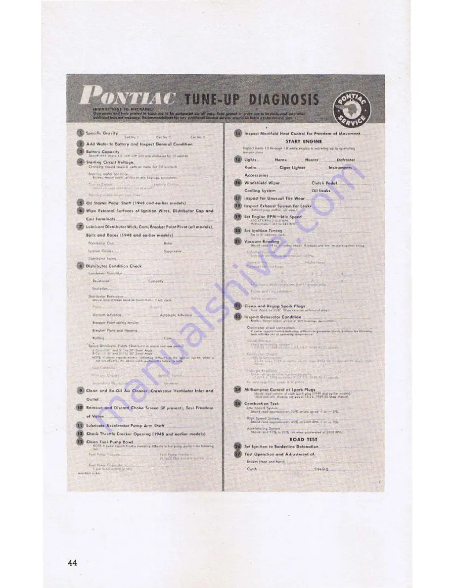 Pontiac 1952 Chieftain Owners Service Manual Download Page 47