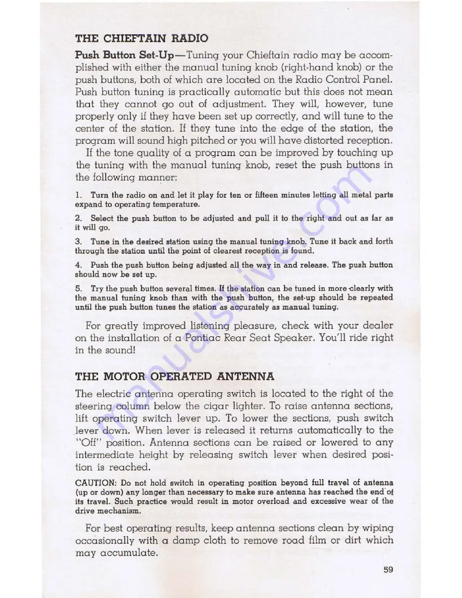 Pontiac 1952 Chieftain Owners Service Manual Download Page 62