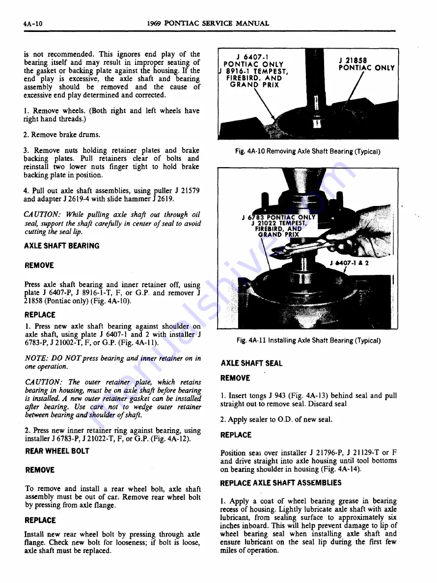 Pontiac 1969 Firebird Service Manual Download Page 145