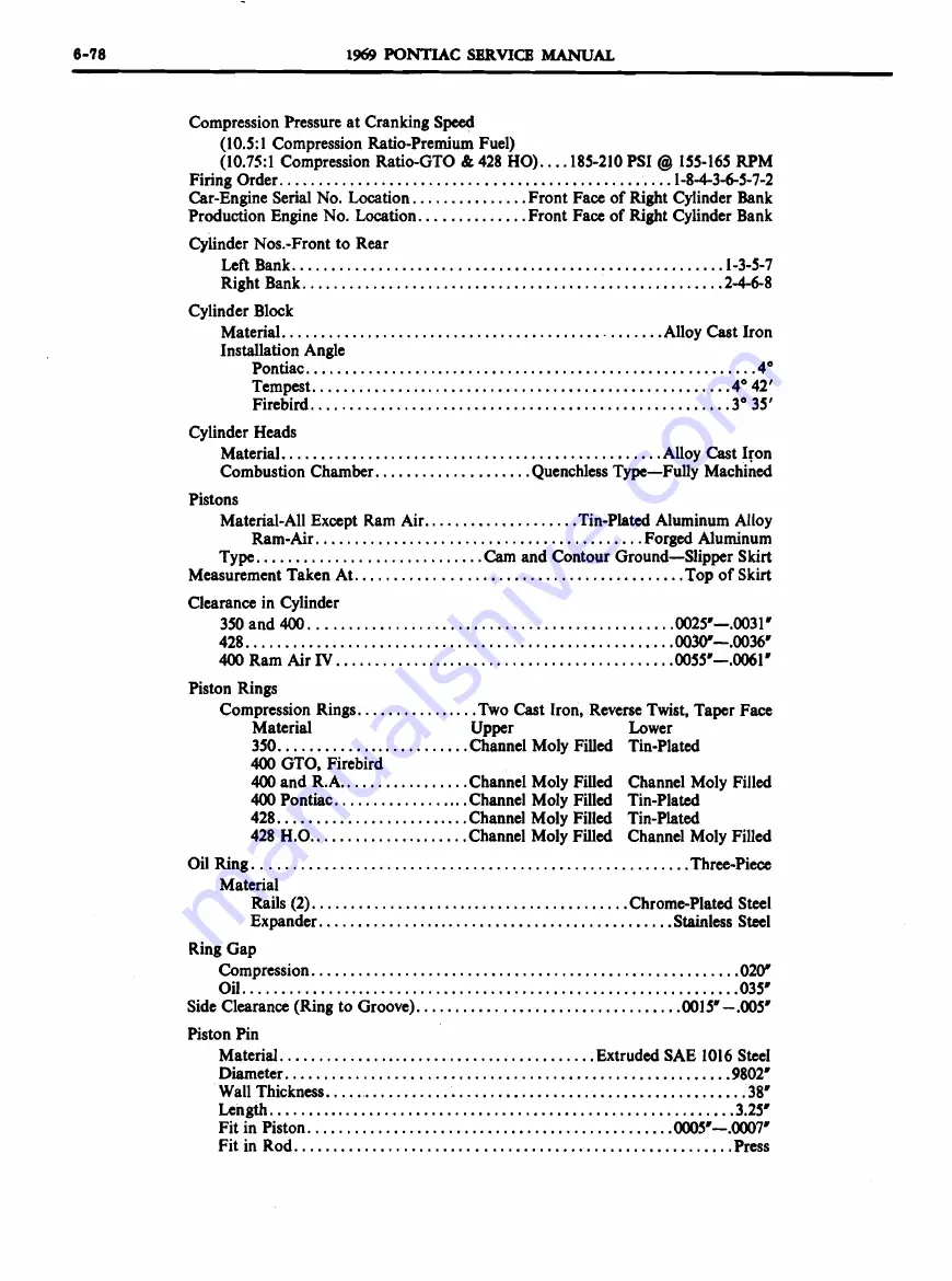 Pontiac 1969 Firebird Service Manual Download Page 317