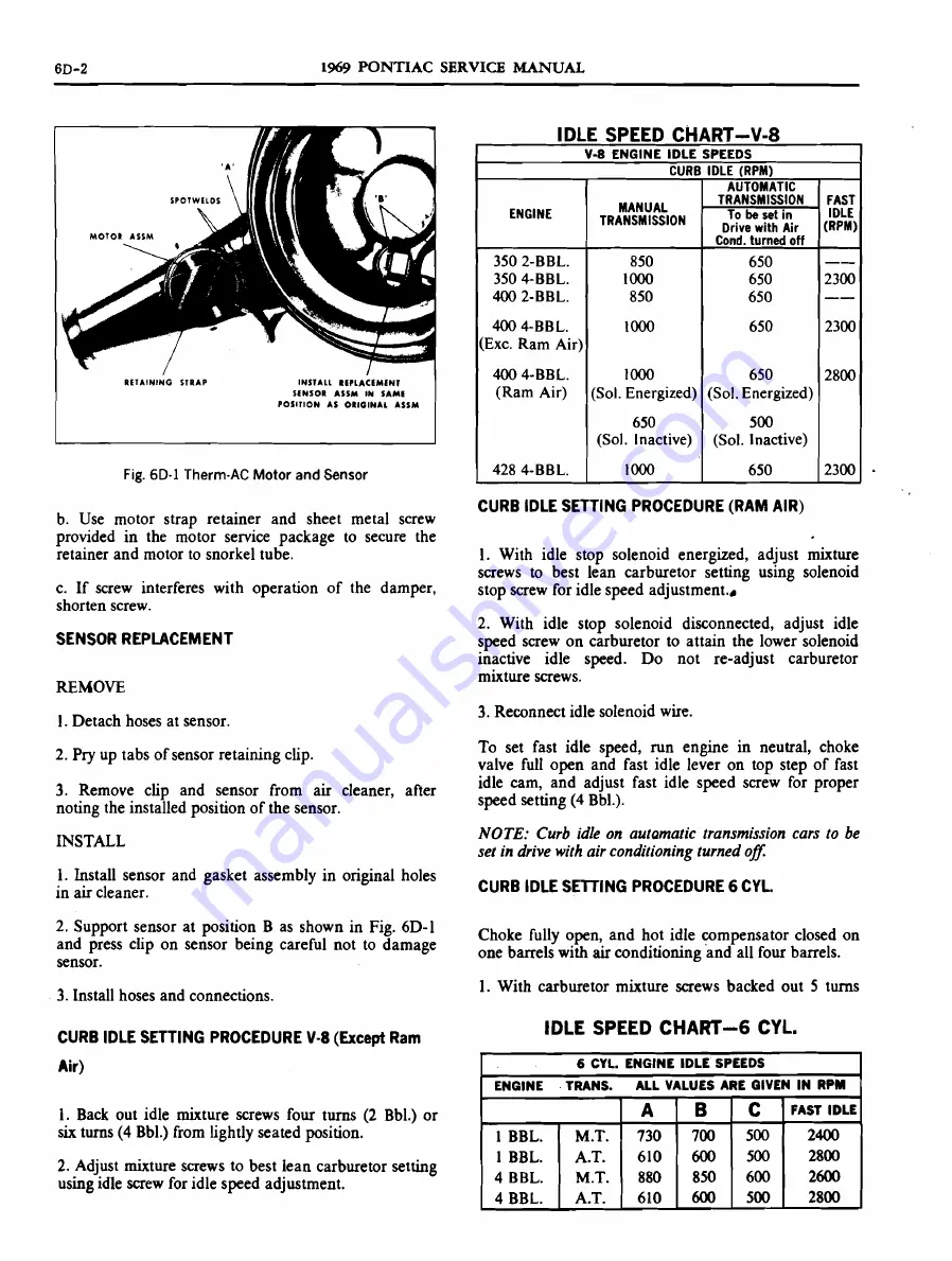 Pontiac 1969 Firebird Service Manual Download Page 375