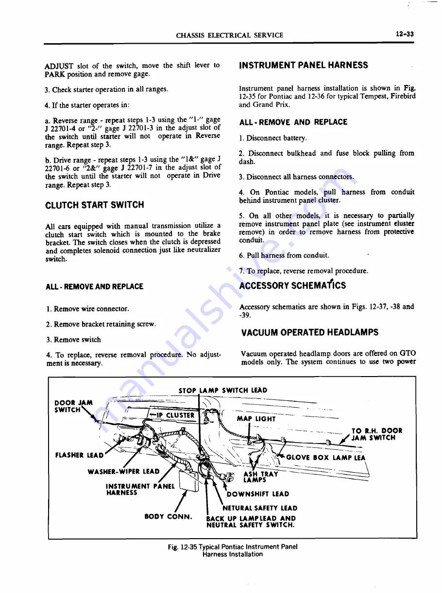 Pontiac 1969 Firebird Service Manual Download Page 747